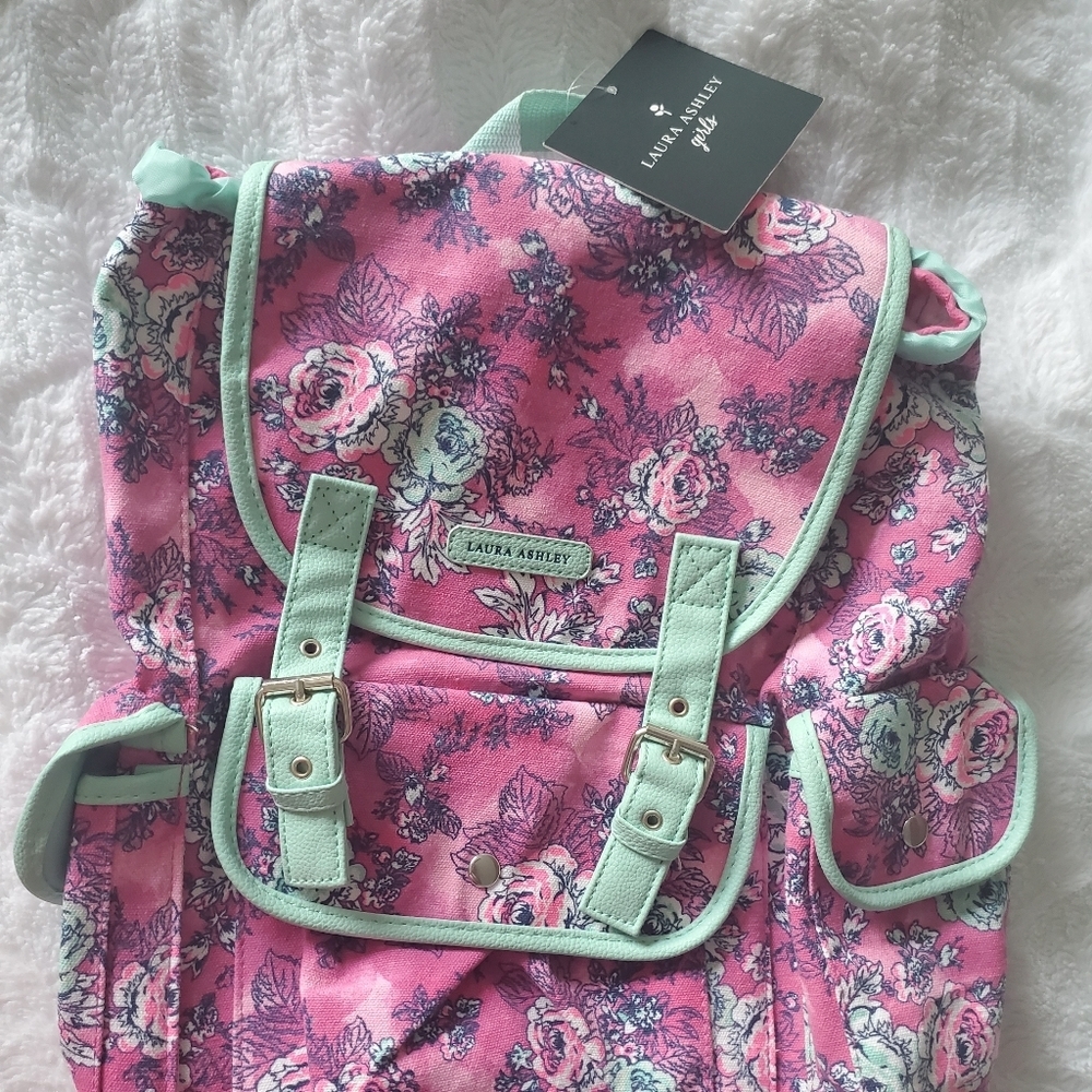 Laura ashley girls Floral Mint Pink backpack
